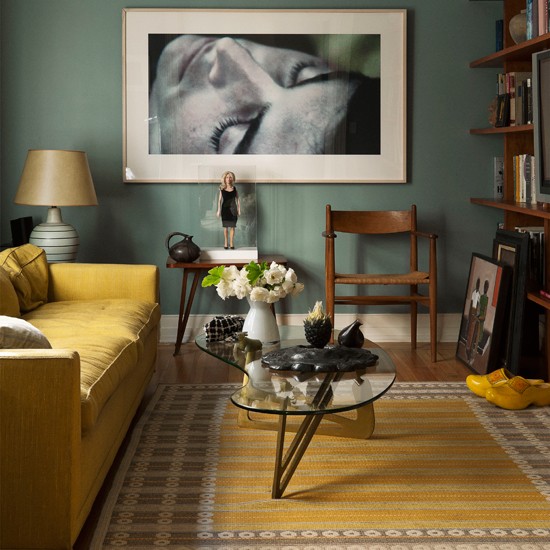 Yellow and teal living room | Living room colour schemes ...