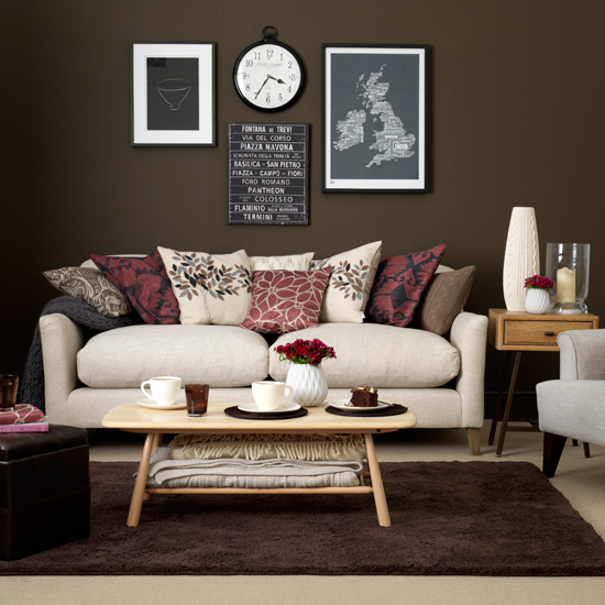 Chocolate and cream living room | housetohome.co.uk