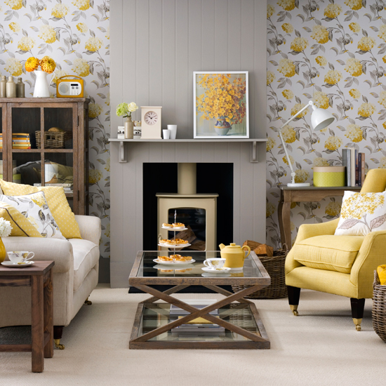 Grey and yellow living room ideas and décor inspiration ...