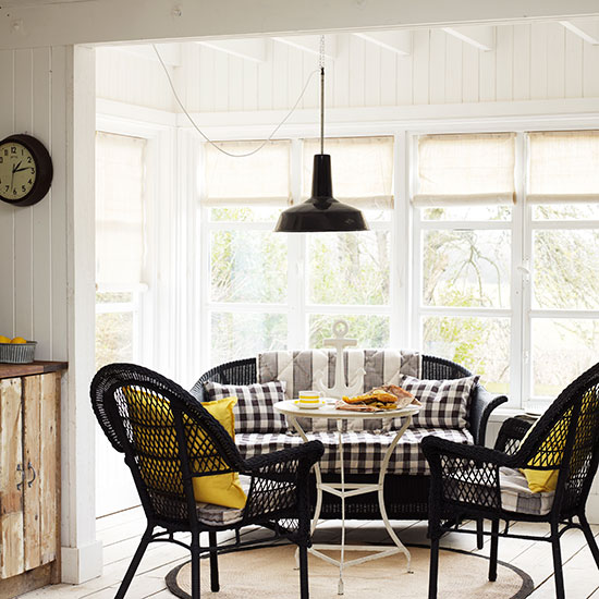 Black and yellow living room | housetohome.co.uk